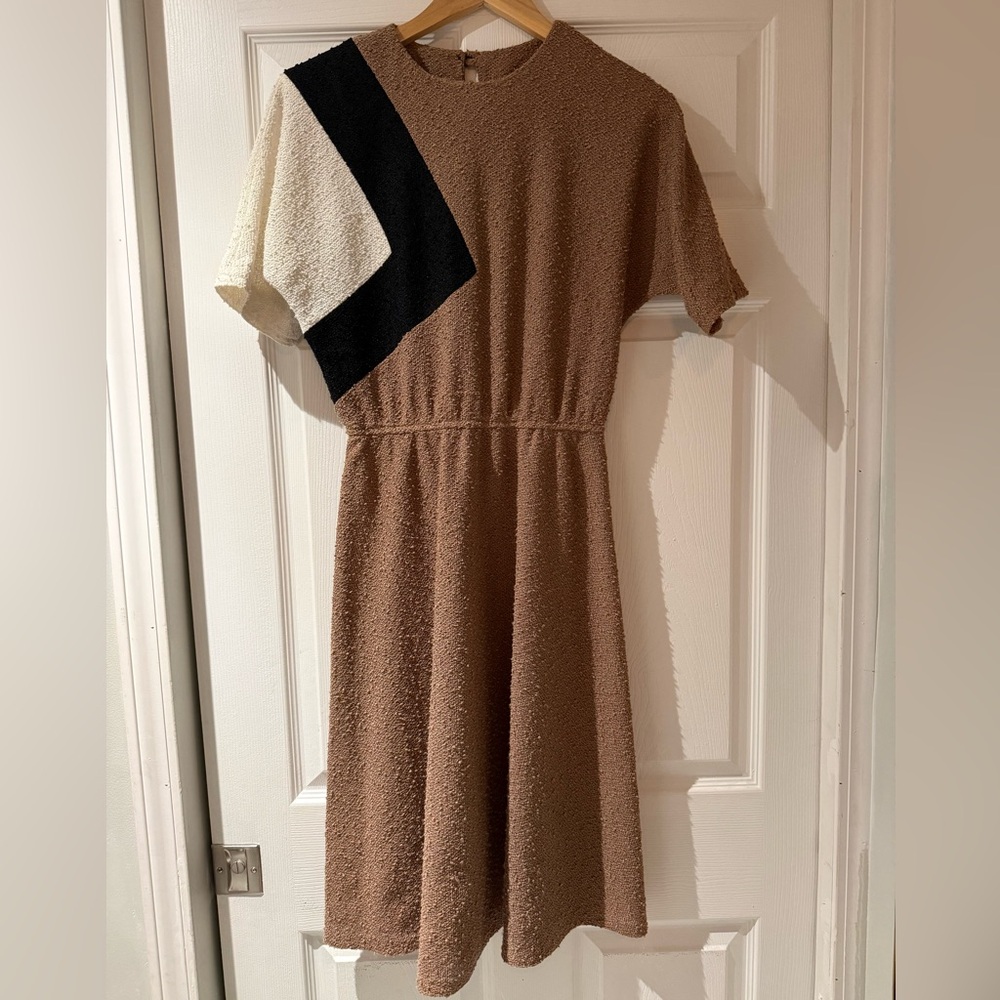 Vintage color block boucle dress